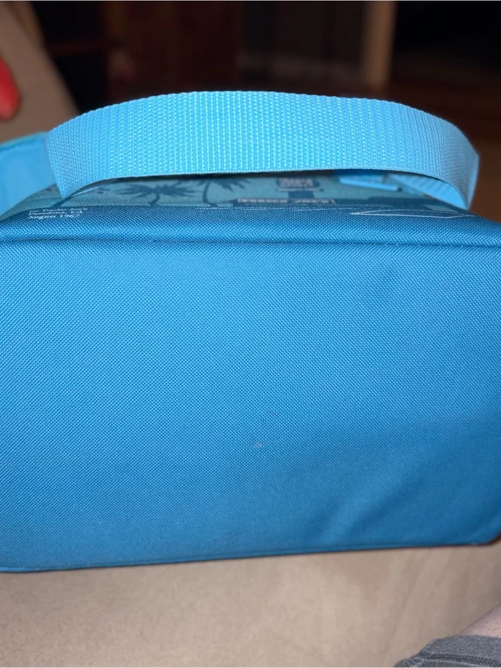 Trader Joe's Blue Insulated Lunch Tote - Tropical Design